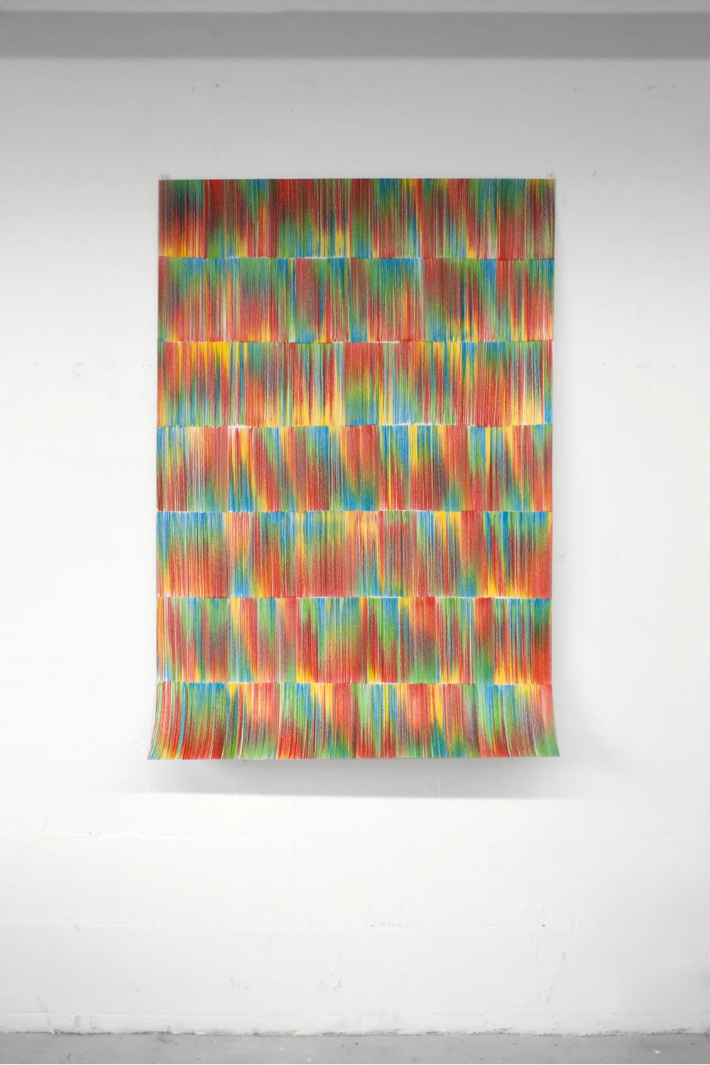 Multicolor 4 (2021), Mehrfarbiger Buntstift auf Papier, (153 x 100 cm)